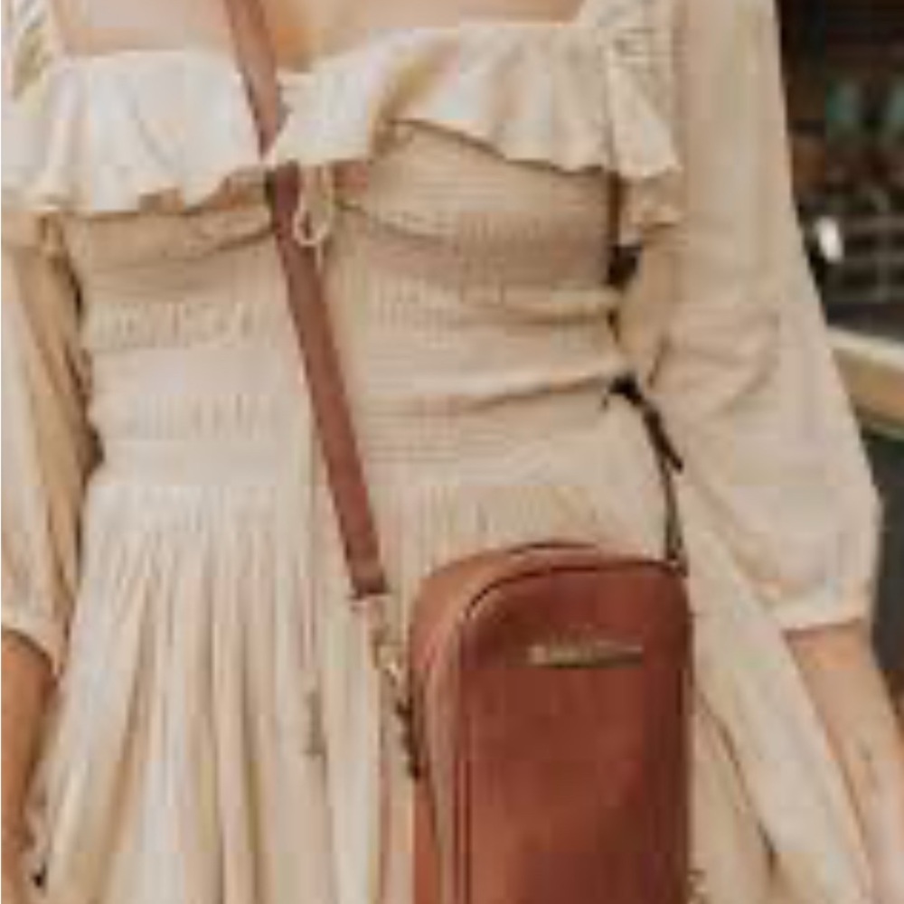 Elegant Tan Crossbody Bag- POPPY and PEONIES